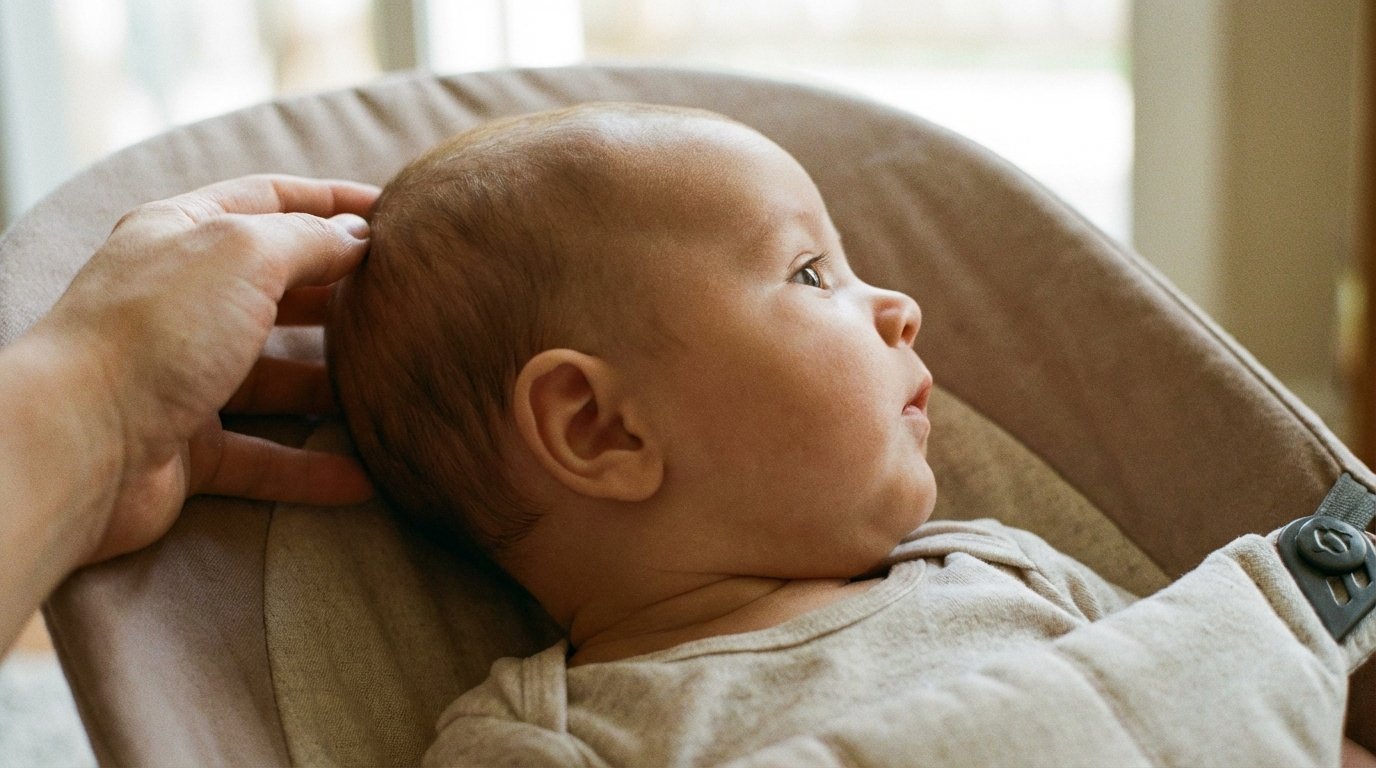 Séance d'ostéopathie pédiatrique pour tête plate bébé